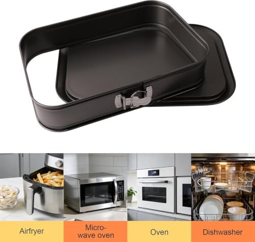 2 Pack 14 x 9 Deep Springform Pans, Rectangle Pans with Removable Bottom