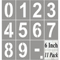6 Inch Large Number Stencils for Painting - 11 Pack Number Stencil Templates for Curb Address, Cakes, Cookies, Mailboxes and Crafts, Reusable House Numbers Stencils for Wood Signs & Cement Wall Art - size: 6 Inch