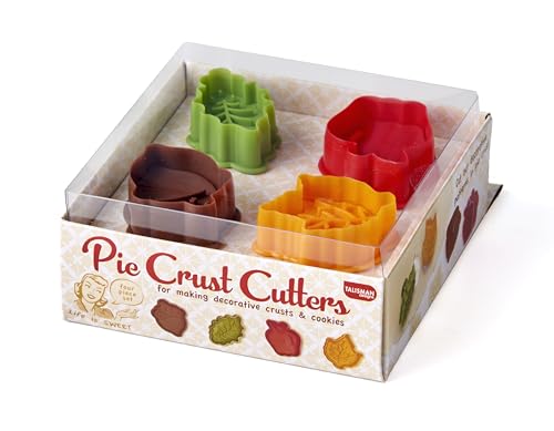 Talisman Designs Plunger Style Pie Crust Cutters, Fall Design, 4-Piece Set - style: Pie Crust Cutters - Fall