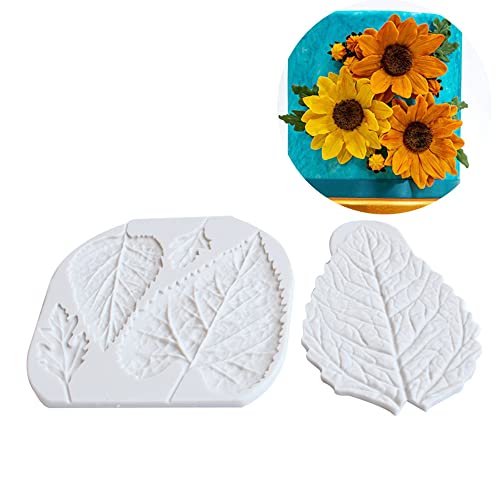 Leaf Silicone Mold Rose Flower Fondant Molds DIY Cake Decorating Tools Sugarcraft Candy Resin Clay Chocolate Gumpaste Moulds (2pcs(13 * 13.5cm,8.6 * 13.3cm)) - size: 2 pieces (5.12 x 5.31 inches, 3.39 x 5.24 inches)
