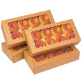 qiqee Auto-pop up Cookie Box with Window 12x5.5x2.5 Inch Brown 50Pcs Pastry Macaron Bakery Pie Box for Packaging - color: 12x5.5x2.5, 50Pcs, Brown