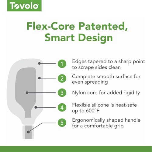 Tovolo Flex-Core Silicone Spoonula, Stainless Steel Handle, Apricot - color: Apricot, style: Spoonula