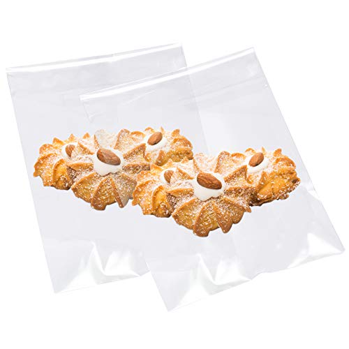 Geyoga 240 Pcs Clear Cellophane Bags Self Adhesive, 4 Size Cello Bags