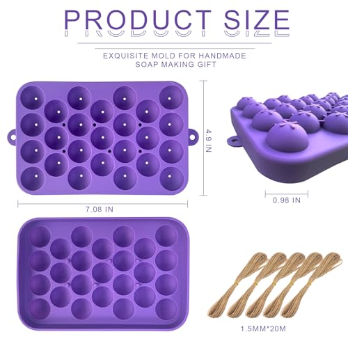 Grape Shaped Silicone Soap Mold DIY Making Kit - color: Purple