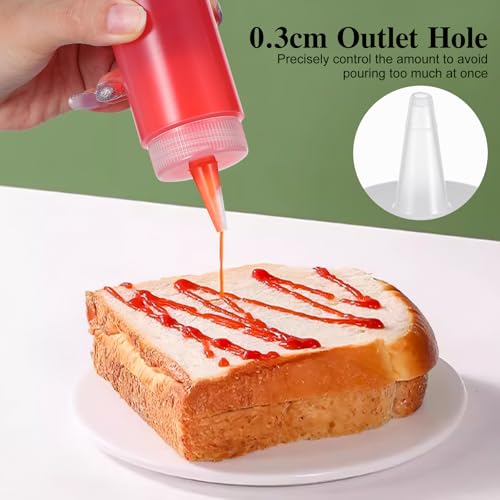 Tofficu 6 Pcs Plastic Squeeze Bottles 4 Oz (120ml)