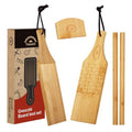 Gnocchi Board Set for Rolling Dough - includes 4-in-1 paddle and a standard paddle, 2 rollers and 1 cutter - Authentic Bamboo Butter Paddles, Pasta Shaping Tools, Gift for pasta enthusiasts