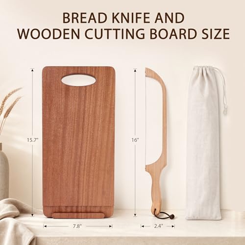 Bread Knife and Cutting Board Kit,with Adjustable Thickness