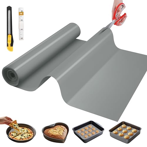 GTJ Silicone Baking Mat Roll, Reusable Baking Sheet Liners, 12 in x 6 ft - color: Gray, size: 72"L x 12"W