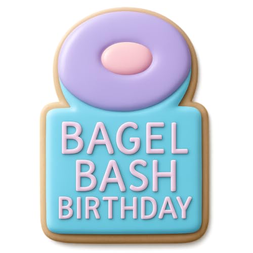 Bagel Bash Birthday Cookie Cutter & Stamp, Fondant & Clay - 2.9x4
