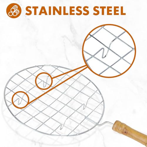 2 Pack Round Barbecue Rack Net 7.48-inch Stainless Steel