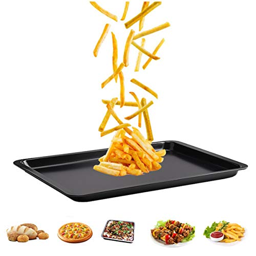 2PCS Cookie Sheet 10x14.5 Inch (Inner 9x13) Baking Sheet Nonstick Heavy Carbon Steel Baking Pans Bakeware - size: 14.5x10 inch Black