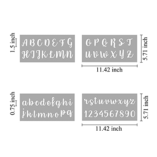 Alphabet Letter Stencils for Painting - 16 Pack Letter Number Stencil Templates for Wood, Cakes, Cookies and Crafts, Reusable Plastic Stencils for Chalkboard Wood Signs & Cakes Cookies Decorating - style: Classic