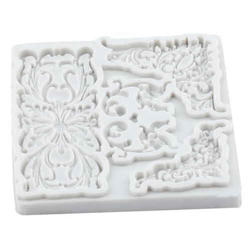 Baroque Corner Silicone Scroll Flower Relief Lace Fondant Mold - color: Style G