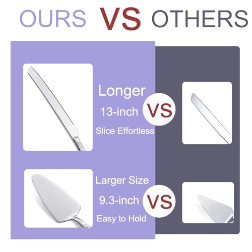 Silver 2-Piece Stainless Steel Cake Cutter Set with Pattern Handle - color: Silver