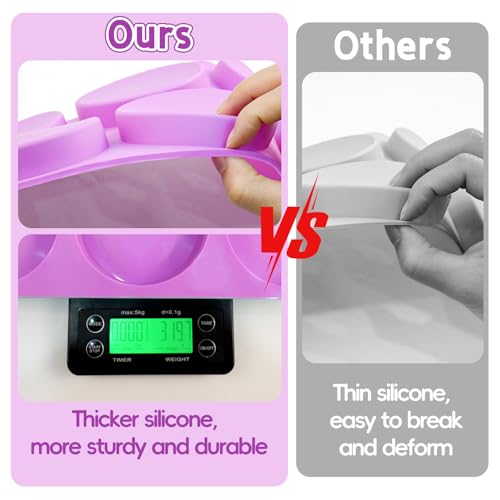 Silicone Muffin Top Pan, 2 Pack Round Silicone Mold for Baking 12-Cavity