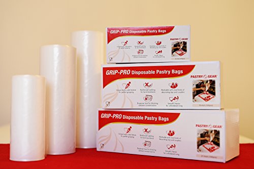 PastryGear Grip-Pro 21-Inch Nonskid Ultra Thick Disposable Pastry/Decorating/Piping Bags with Dispenser - 100 Pcs - size: 21 IN