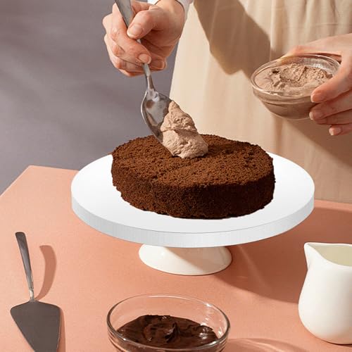 10Pcs Cake Drums 8 Inch, Cake Boards 8In,White Cake Drums Round 8 Inches Cake Boards with 1/2-Inch Thick Smooth Edges for Multi Tiered Birthday Wedding Party Cakes Drum Board (8inch/10pcs) - color: White, size: 8inch/10pcs