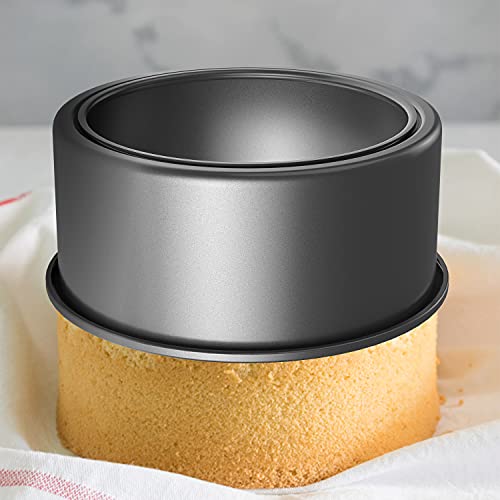CHEFMADE Round Cake Pan, 8-Inch Chiffon Pan with Removable Loose Bottom - color: Black, size: 8-inch