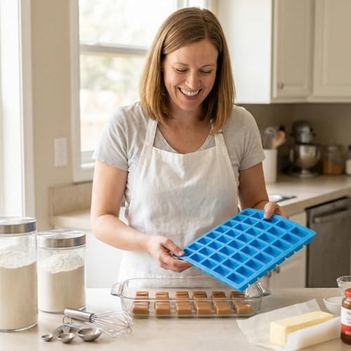 2-Pack Narrow Rectangle Silicone Candy Molds - 80 Cavity Caramel Chocolate Bar Mold for Truffles, Ganache, Brownie, Praline, Jelly & Ice Cubes - color: 80 Cavity Rectangle Candy Molds