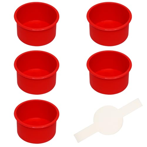 Alimat PluS 5 Pack 4 Inch Round Cake Pans with 100 Pcs Parchment Paper - size: 4 inches