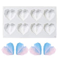 8 Grid Diamond Heart Silicone Cake Chocolate Mold Silicone Baking Pan Mold for DIY Cake Mousse Dessert 3D Diamond Love Heart Shaped Mould for Candy Fondant Ice Cream Soap Cupcake Cheesecake Jelly