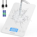 KOIOS 33lb Kitchen Scale 0.1oz Precision,Batteries & USB-C Charging(White) - color: White