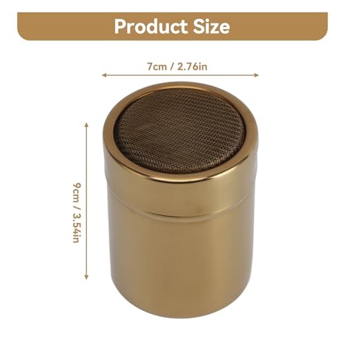 Powder Sugar Shaker Duster, Stainless Steel Dredge Shaker Powder Sugar Dispenser Fine Mesh Shaker for Salt Seasoning
