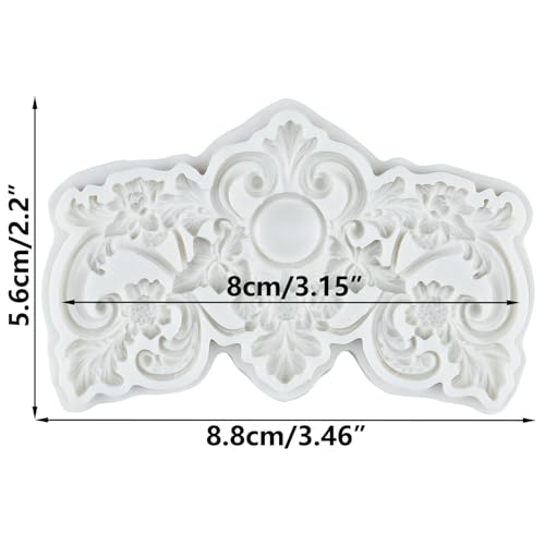 Baroque Scroll Fondant Mold Flower Relief Silicone Molds