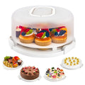 NPLUX Cake Carrier with Lid and Handle White Cake Containers, BPA-Free - color: White