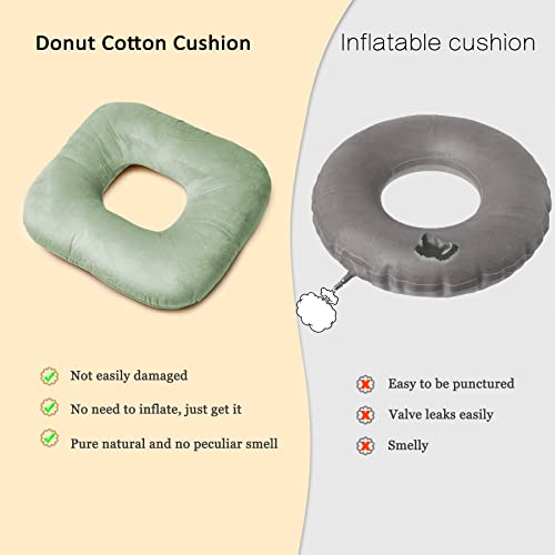Hshbxd Donut Pillow, Tailbone Cushion for Wheelchair, Office and Travel - color: Light Green