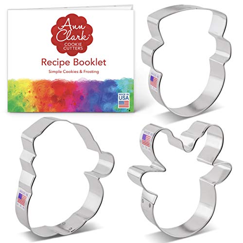 Ann Clark Faces of Christmas Cookie Cutter Set of 3, Made in USA