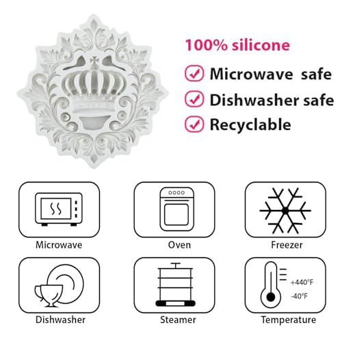 Baroque Curlicues Scroll Lace Fondant Mold Crown Silicone Molds - color: Style J