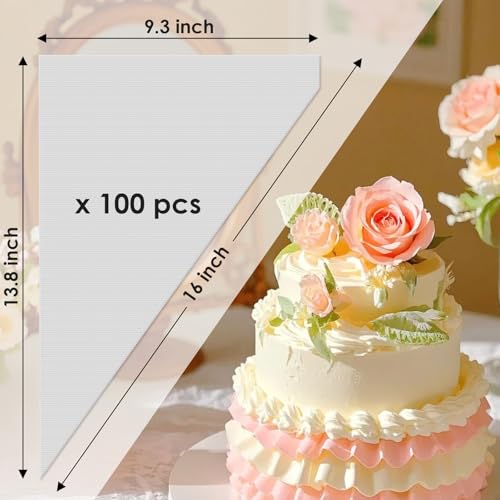 HOTEC 100Pcs 16 Inch Anti-Burst Disposable Piping Bags, Non-Slip Food Grade BPA-Free Pastry Bags for Cake, Cupcake, Cookie Cream Frosting Decorating Baking Supplies - size: 16inch 100pcs