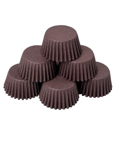 qiqee Coffee Cupcake Liners, 600 Count, Mini Size - color: Coffee, size: Mini Size/600Packs