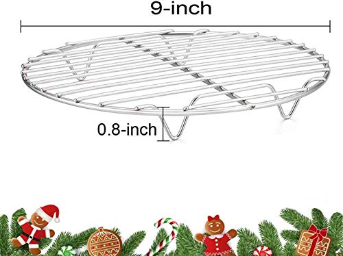 TeamFar Round Cooling Rack Set of 2, 9 Inch - size: 9"