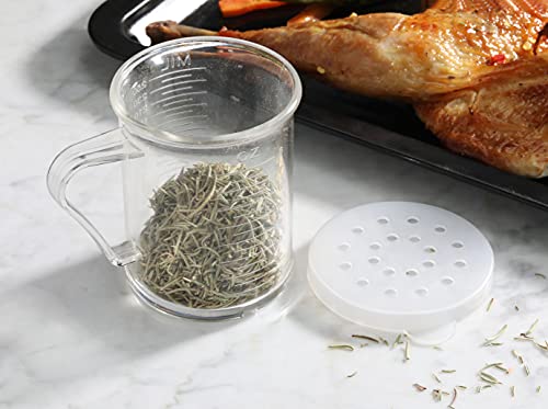 New Star Foodservice 22513 Plastic Dredge with 3 Snap-on Lid, Seasoning Sugar Spice Pepper Shaker, 10 OZ (Pack of 2) - size: 3 oz. (Pack of 2)