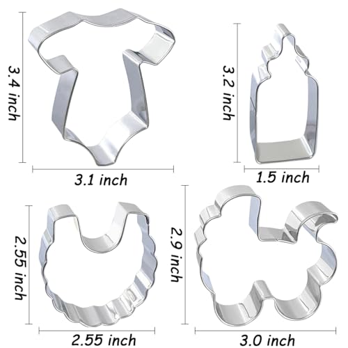 Baby Shower Cookie Cutters 8Pcs, Metal Biscuit Cutter Cookie Mold - style: Baby Shower 8Pcs