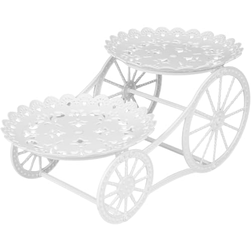 2 Tier Carriage Serving Tray, Cupcake Plate Holder, 2 Layer Display Stand