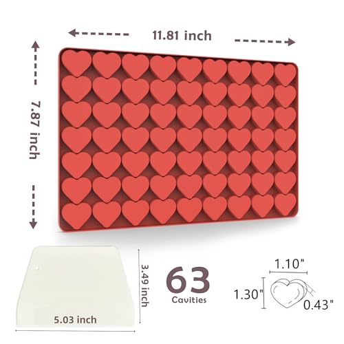 Heart Silicone Candy Molds, L - size: large