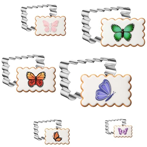 FUSOTO 6PCS Rectangle Cookie Cutter Set - Rectangle Shaped, 1.5-4 Inch - color: Rectangle
