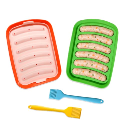 Silicone Baking Molds, Sausage-Shaped - color: Orange+Green