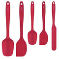 HOTEC BPA Free Silicone Rubber Spatula Set, Red, Set of 5 - color: Red