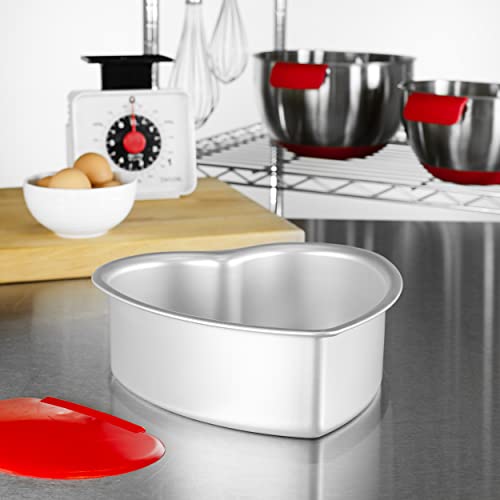 Fat Daddio's PHT-83 Anodized Aluminum Heart Cake Pan, 8 x 3 Inch - size: 8 x 3 Inch, style: Solid Bottom
