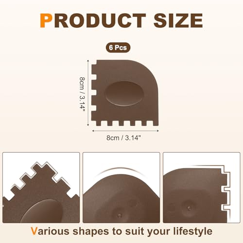 uxcell 6Pcs Serrated Pan Scraper 3.2x3.2Inch Kitchen Pot Scrubber Brown - color: Brown, size: 3.2x3.2Inch