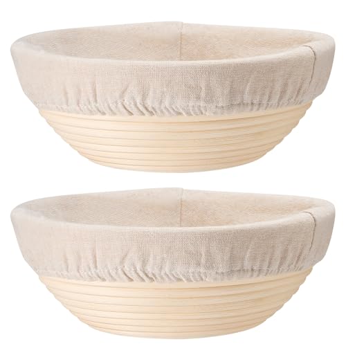 P&P CHEF Round 9 Inch Bread Proofing Baskets for Sourdough,Set of 2