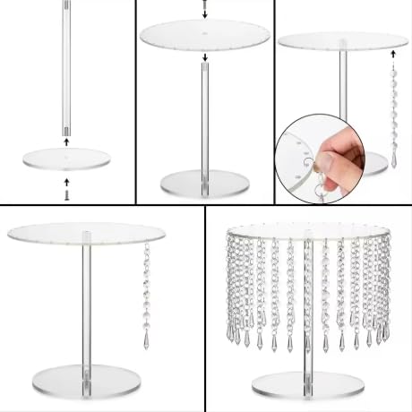 SealSee Acrylic Cake Stand,Acrylic Cake Rack Circular Cupcake Rack - size: Large