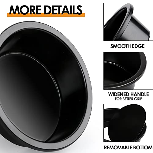 8 Inch Round Cake Pan Set of 3, Nonstick Coating Baking Round Cake Pans with Remvable Bottom for Birthday Layered Cakes,Party, Circle Cake Tins With Wider Grips for Oven Air Fryer, Black - color: 8-Inch Cake Pan Set of 3