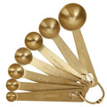 Measuring Spoons,304 Stainless Steel Measuring Cups & Spoon Set of 7 Piece:1Tbsp&1/2Tbsp,1tsp,3/4tsp,1/2tsp,1/4tsp,1/8tsp Teaspoon Coffee Scoop Tablespoon for Dry and Liquid Ingredients,Gold - color: Gold