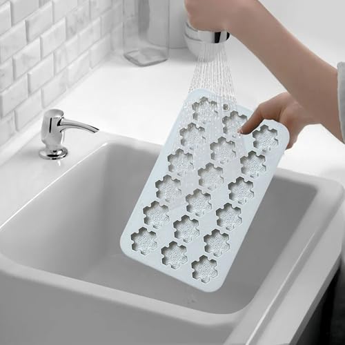 Snowflake Ice Cube Mold Silicone Christmas Ice Cube Tray,Snowflake Shapes Dessert Baking Mold for Chocolate, Candy, Gummy