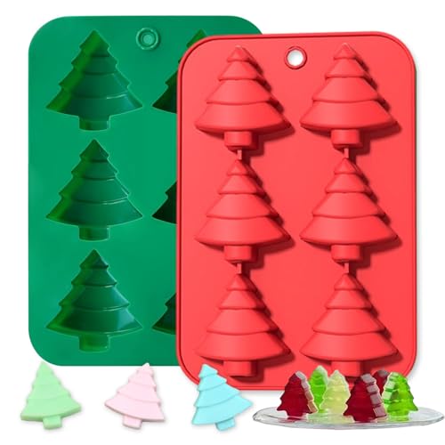 1 Pcs Christmas Silicone Molds for Chocolate Xmas Tree Shape Candy Soap Baking 12-Cavity Reusable Molds for Making Gummy Candy Gelatin Ice Cubes Biscuits Cake Decorating - color: Styl 39
